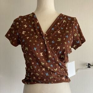 Medium crop top  butterfly print